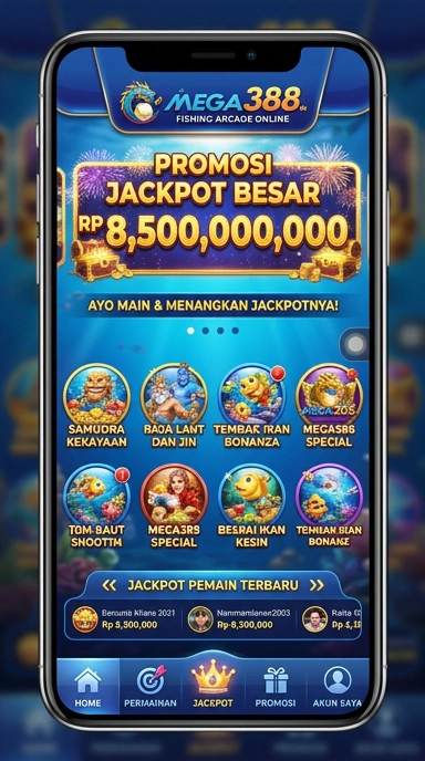 Layar utama mega388 — antarmuka bersih setelah instalasi